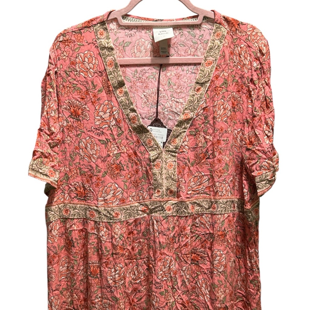 Knox rose v-neck coral floral mini dress - Picture 2 of 6